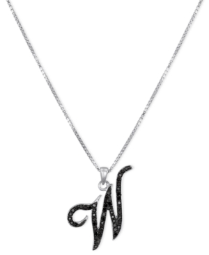 image of Sterling Silver Necklace, Black Diamond 
