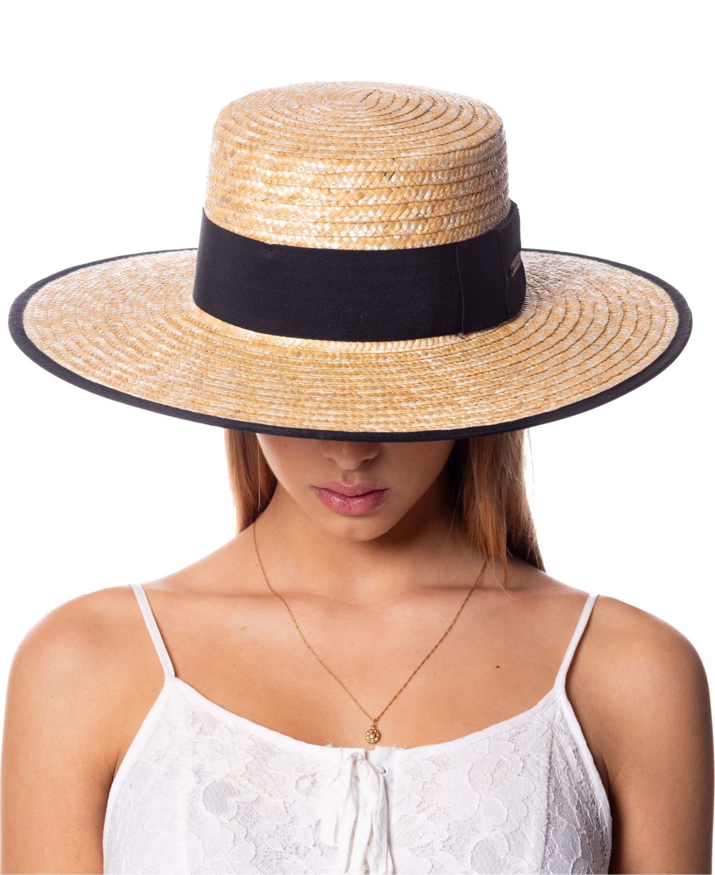 Женский головной убор Epoch Hats Company Angela & William Braid Natural Straw Boater Hat, цвет: Натуральный — фото 3