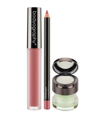 Bodyography Lip Scrub Balm Lip Pencil Liquid Lipstick Bundle - Mauve Nude 43$