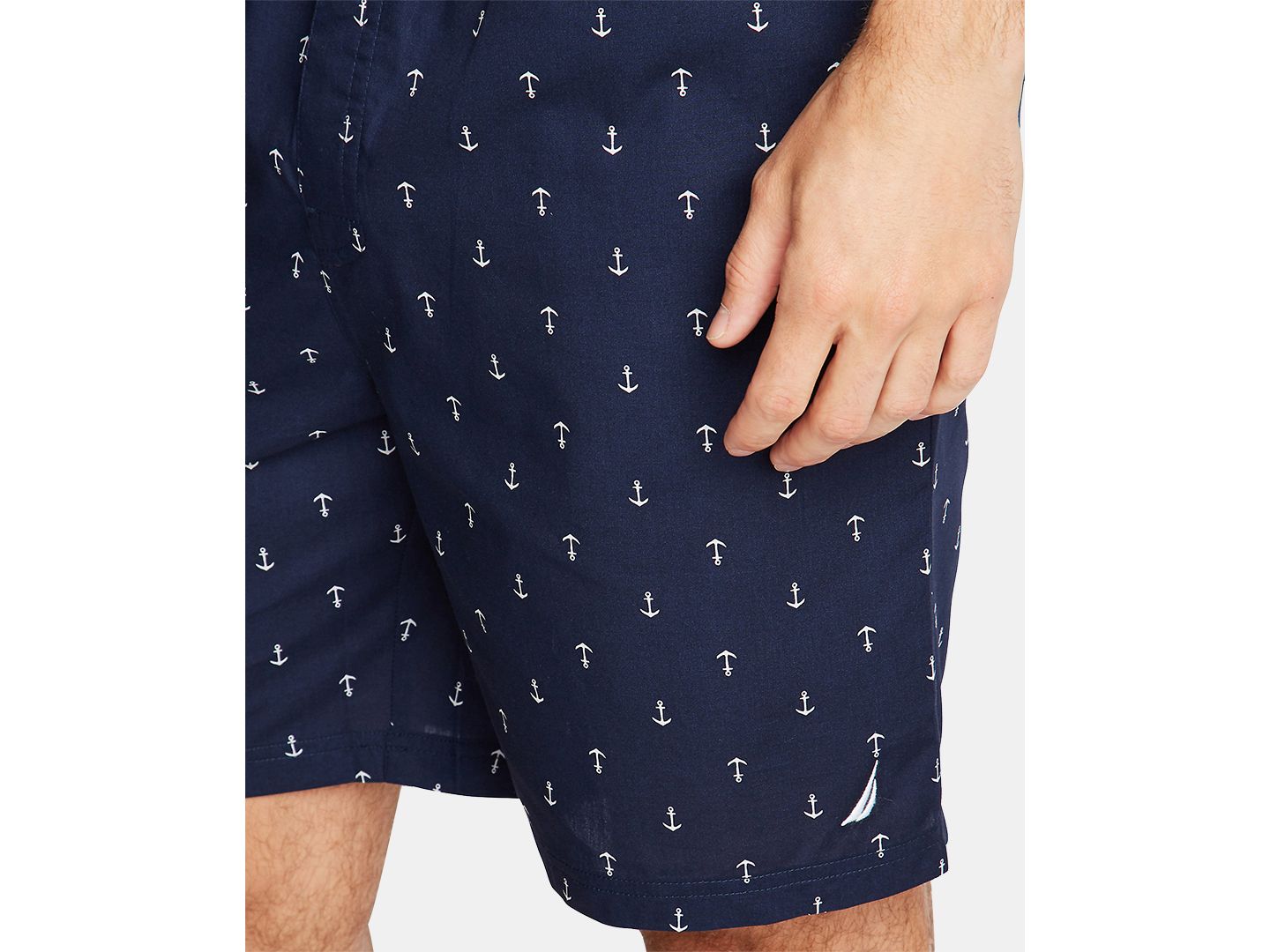Пижамные шорты Anchor-Print для мужчин, хлопок — Nautica, цвет: Тёмно-синий — фото 4