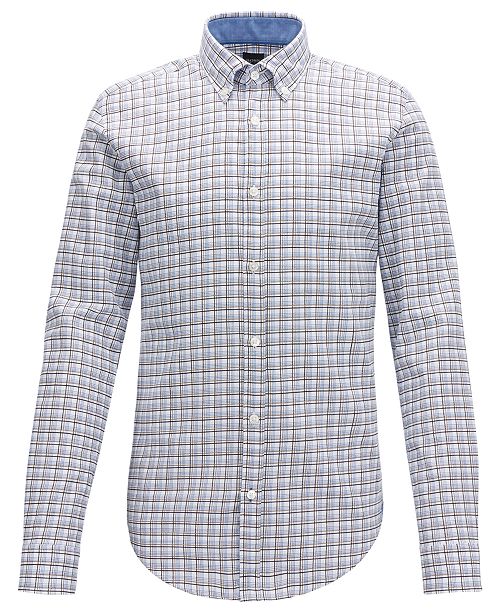 Hugo Boss Boss Men S Rod 53 Slim Fit Check Print Cotton Shirt