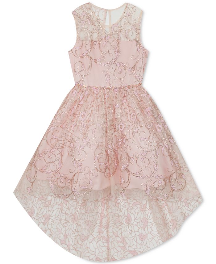 Rare Editions Little Girls Glitter High-Low Dress - Macy's
