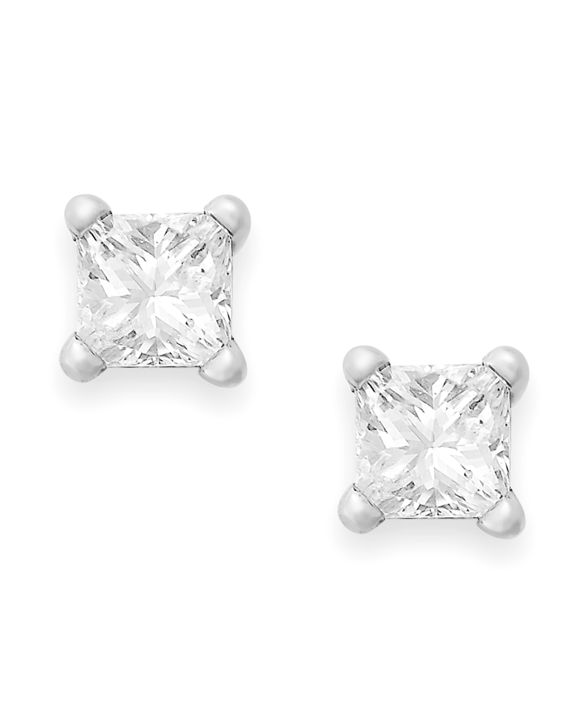 Princess-Cut Diamond Stud Earrings in 10k Yellow or(1/4 ct. t.w.) - White Gold