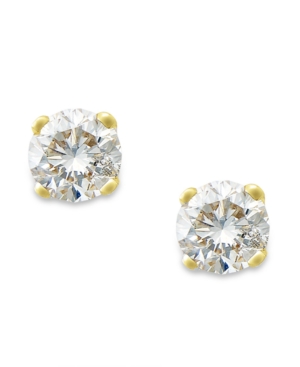 image of Round-Cut Diamond Stud Earrings in 10k Yellow or White Gold (1/6 ct. t.w.)