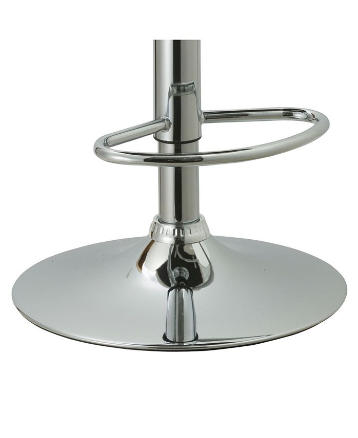 Ac Pacific Contemporary Adjustable Swivel Arm Bar Stool with Cushion