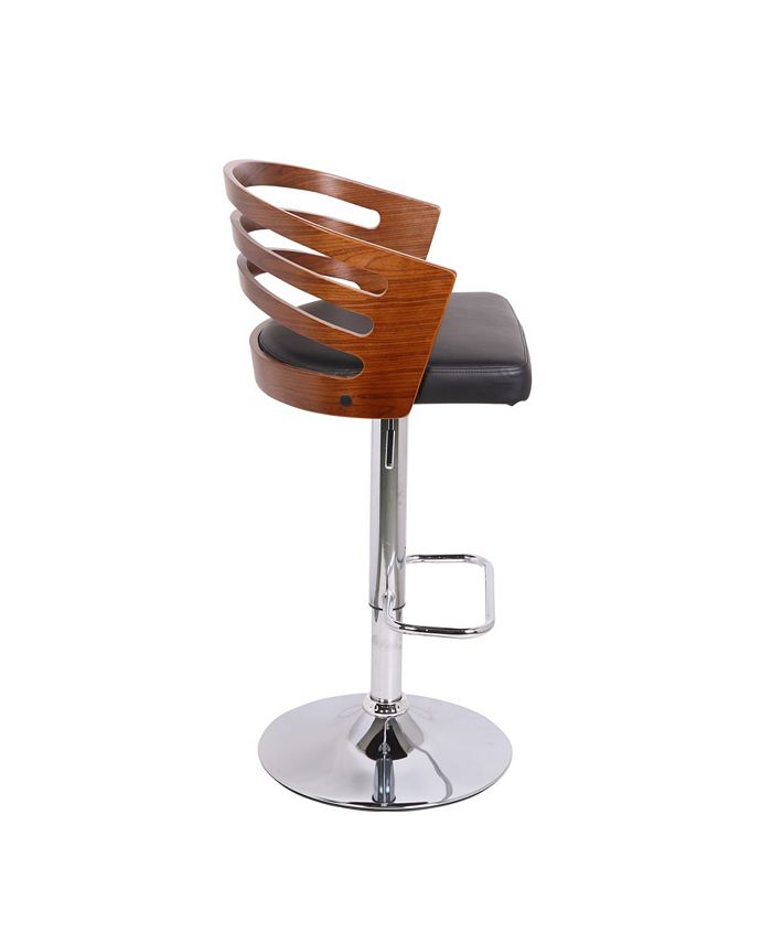 Ac Pacific Modern Wood Back Adjustable Swivel Bar Stool with Cushion Macy's