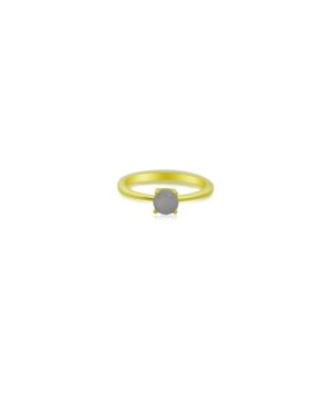 image of Round Moonstone (1 ct. t.w.) Stack Ring Set in Gold Plated Sterling Silver
