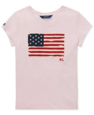 image of Polo Ralph Lauren Toddler Girls Cotton Jersey Patriotic T-Shirt
