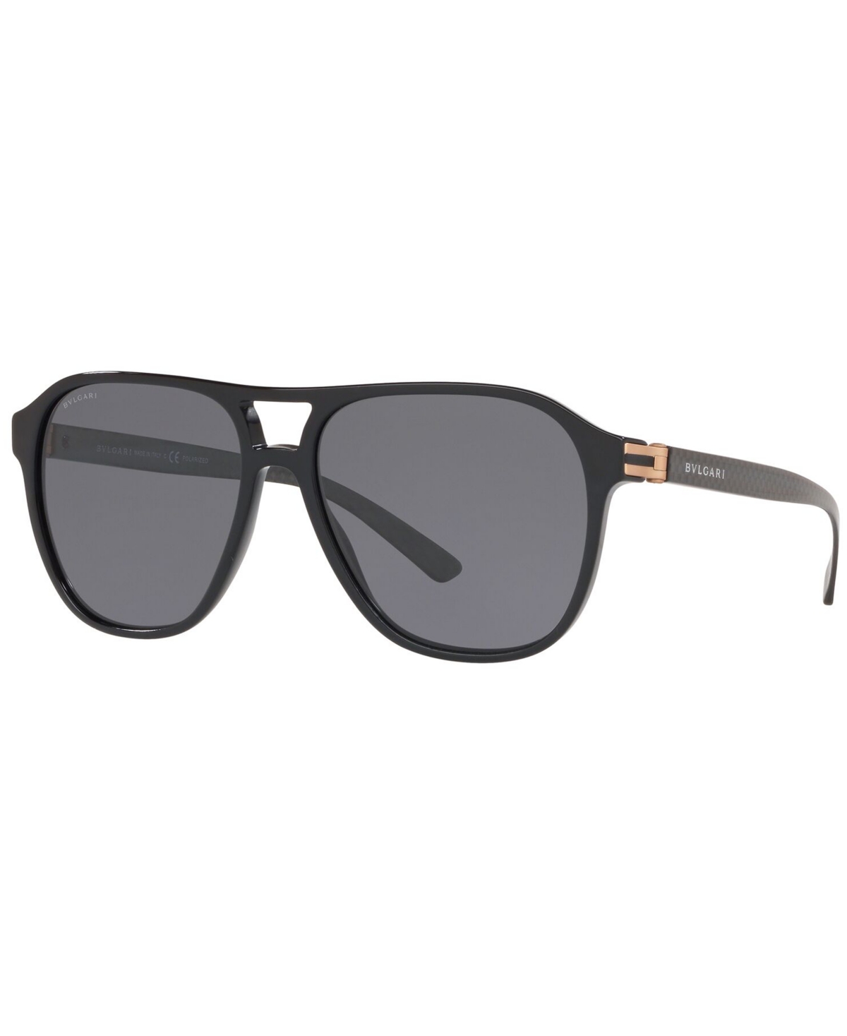 Bvlgari Polarized Sunglasses, Bv7034 57 In Black,polar Grey