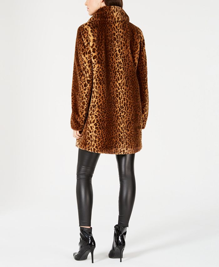 kensie Leopard-Print Faux-Fur Coat & Reviews - Coats & Jackets - Women