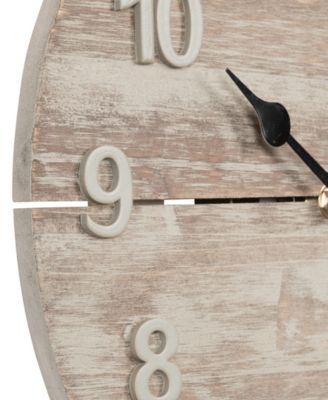 La Crosse Clock 404-3430W 12" Sun Washed Wood Wall Clock
