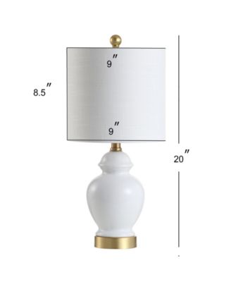 JONATHAN Y JYL6208A Brussels 27\" Ceramic/Metal LED Table Lamp Contemporary Transitional Bedside Desk Nightstand Lamp For Bedroom Living Room Office College Bookcase LED Bulb Included, White