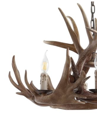 Eldora 28.5" Adjustable Resin Antler 6-Light Chandelier