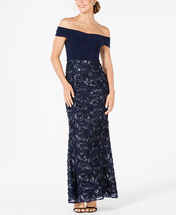 adrianna papell soutache gown