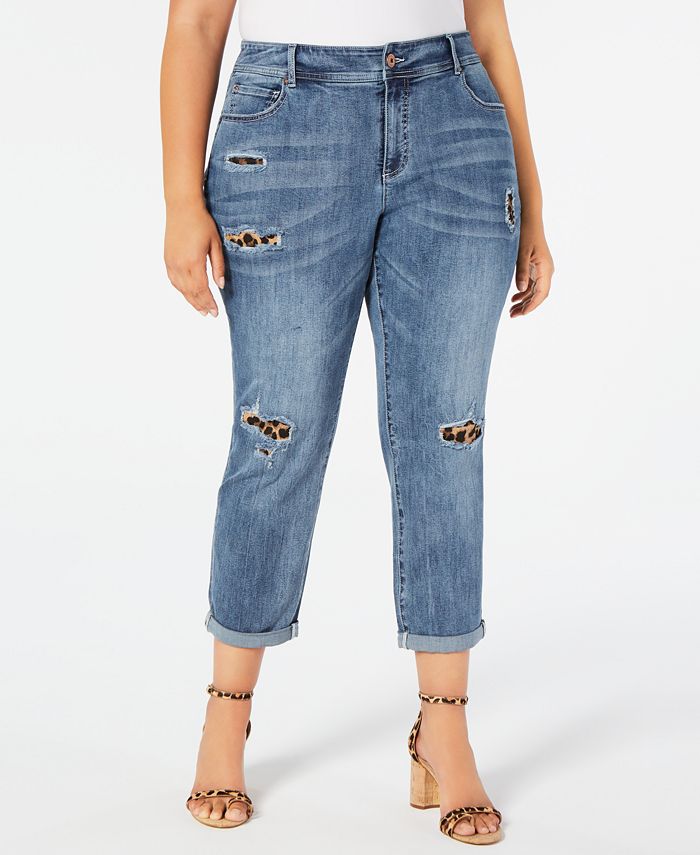 INC International Concepts INC Plus Size Distressed Leopard Print