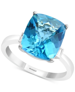 image of Effy Blue Topaz (6-7/8 ct. t.w.) & Diamond Accent Ring in 14k White Gold