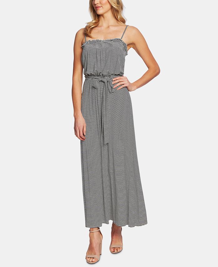 CeCe TieWaist Striped Ruffled Dress Macy's