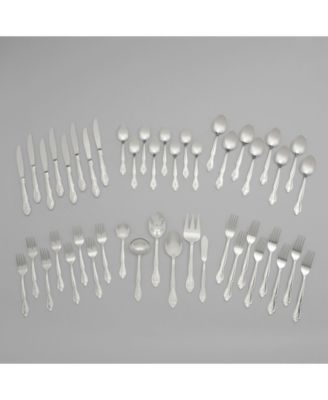 Riverridge Rose 46 Piece Monogrammed Flatware Set - X, Service for 8