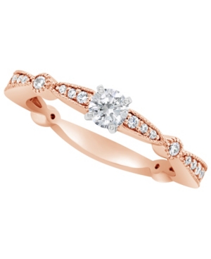 image of Certified Round Diamond Engagement Ring (1/2 ct. t.w.) in 14k White Gold, Rose Gold, or Yellow Gold