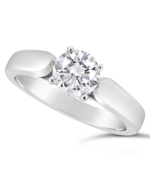 image of Certified Round Diamond Solitaire Engagement Ring (1 ct. t.w.) in 14k White Gold, Rose Gold, or Yellow Gold