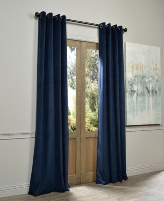 Midnight Blue Grommet Signature Velvet Blackout Curtain