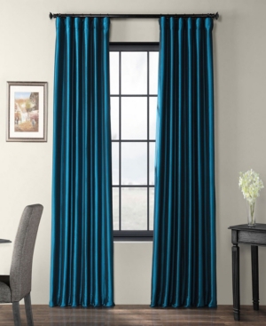 Exclusive Fabrics & Furnishings Taffeta Curtain Panel, 50" X 108" In Blue