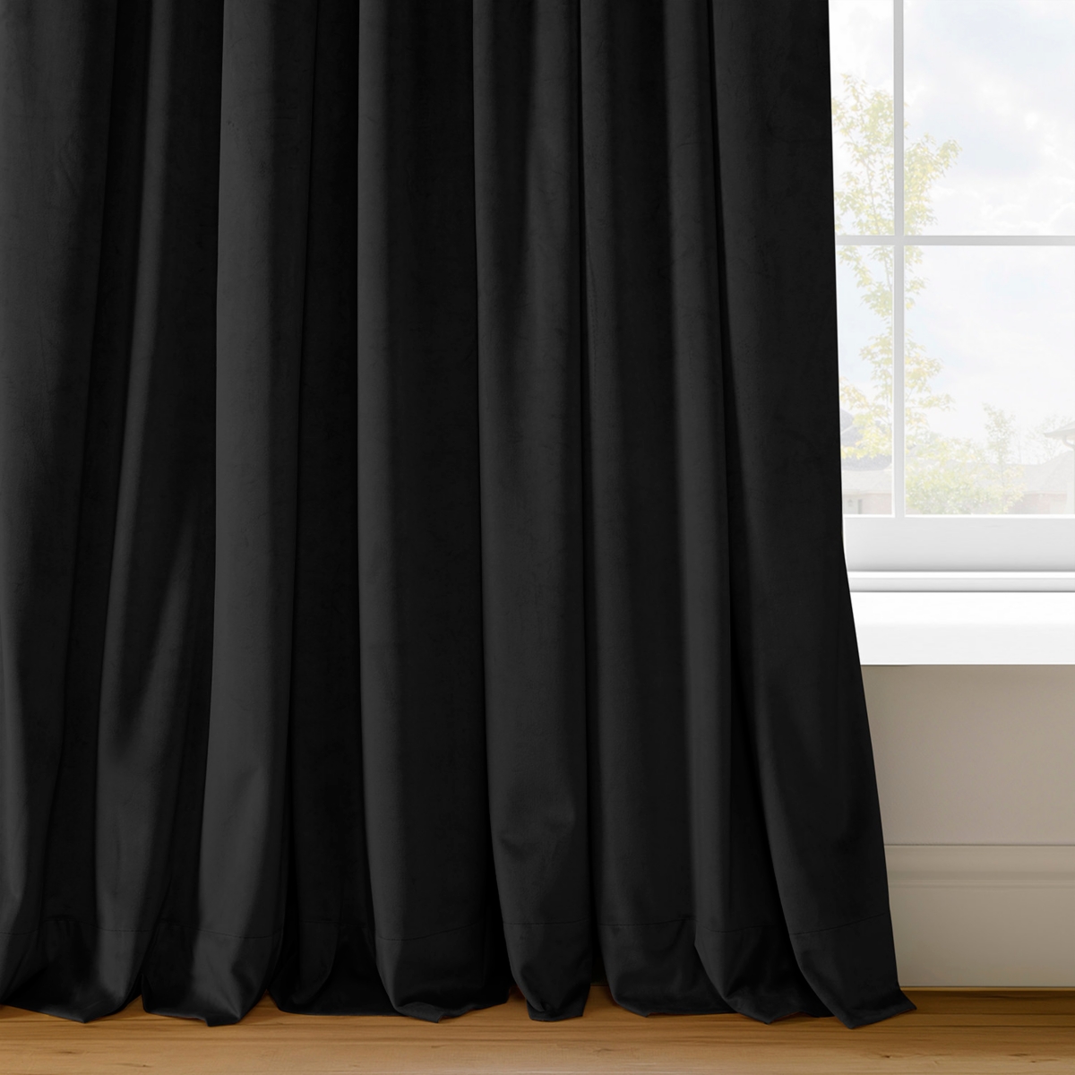 Half Price Drapes Signature Extra Wide Velvet Blackout Curtain