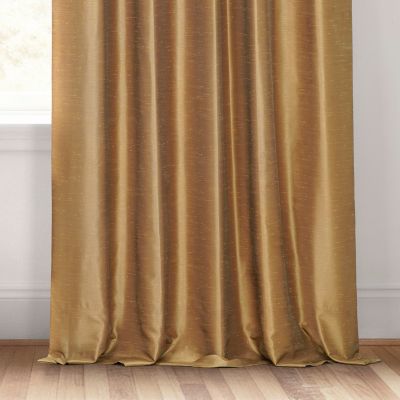 Vintage Textured Faux Dupioni Silk Blackout Curtain