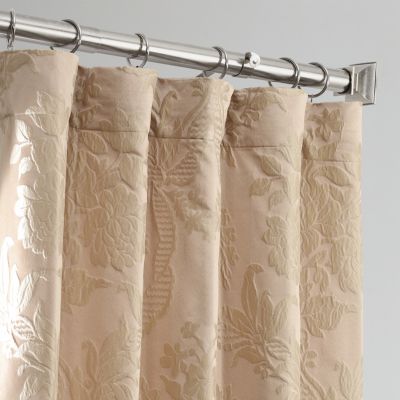 Damask Faux Silk Jacquard Room Darkening Curtain
