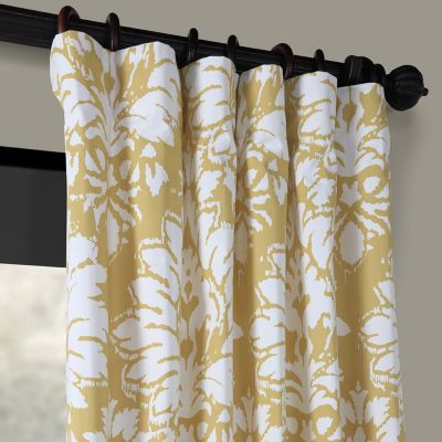 Floral Printed Cotton Room Darkening Curtain