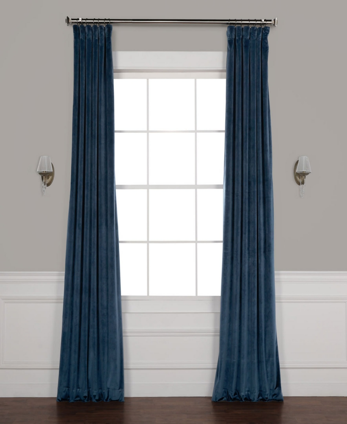 Heritage Plush Velvet Room Darkening Curtain - Eden green