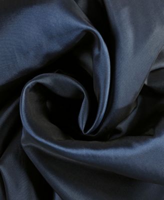 Navy Blue Faux Silk Taffeta Blackout Curtain