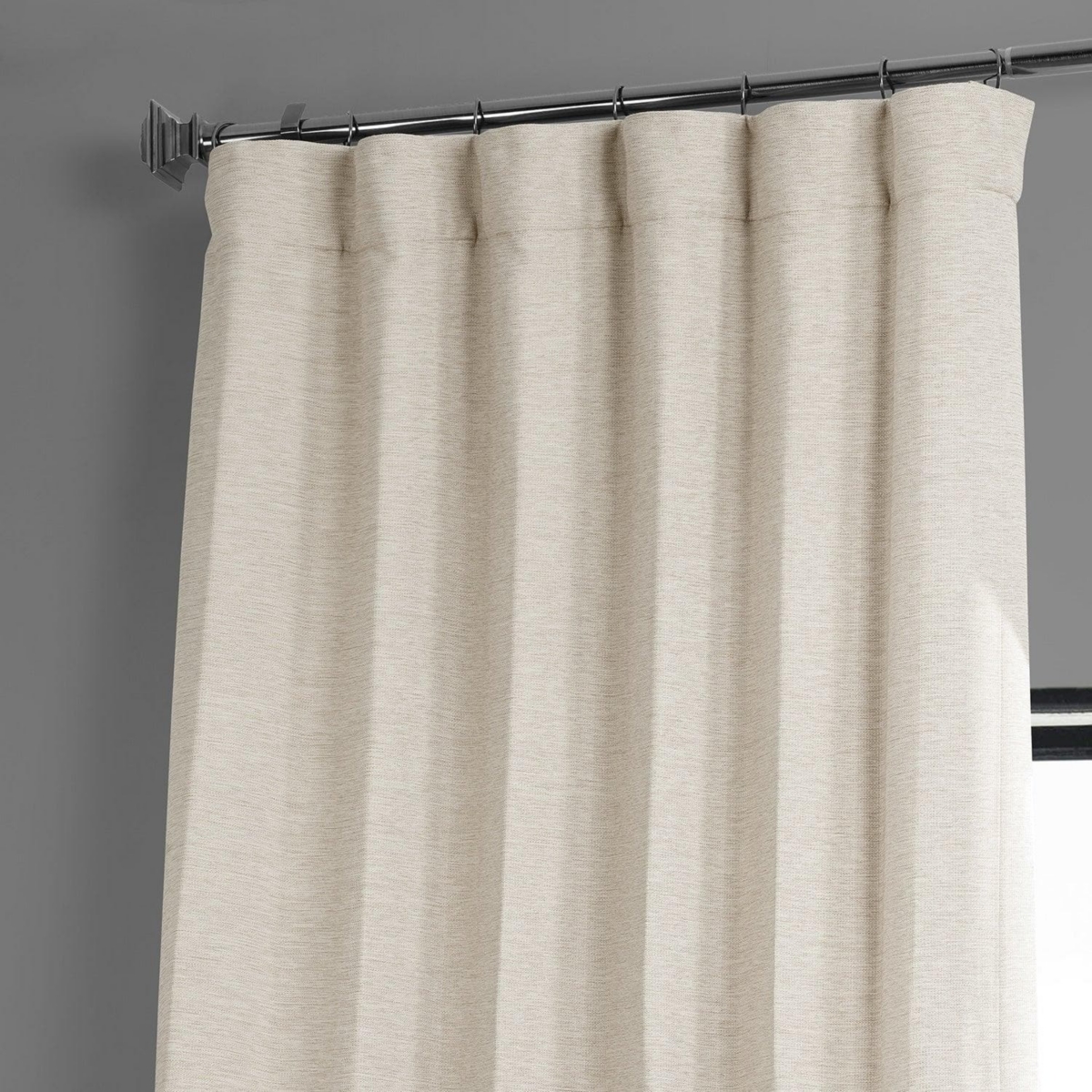 Half Price Drapes Oat Cream Textured Bellino Room Darkening Curtain In Cream