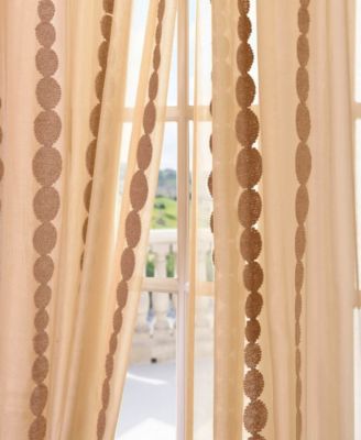 Embroidered Striped Sheer Curtain
