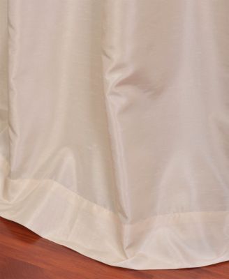 Off White Grommet Vintage Textured Faux Dupioni Silk Blackout Curtain