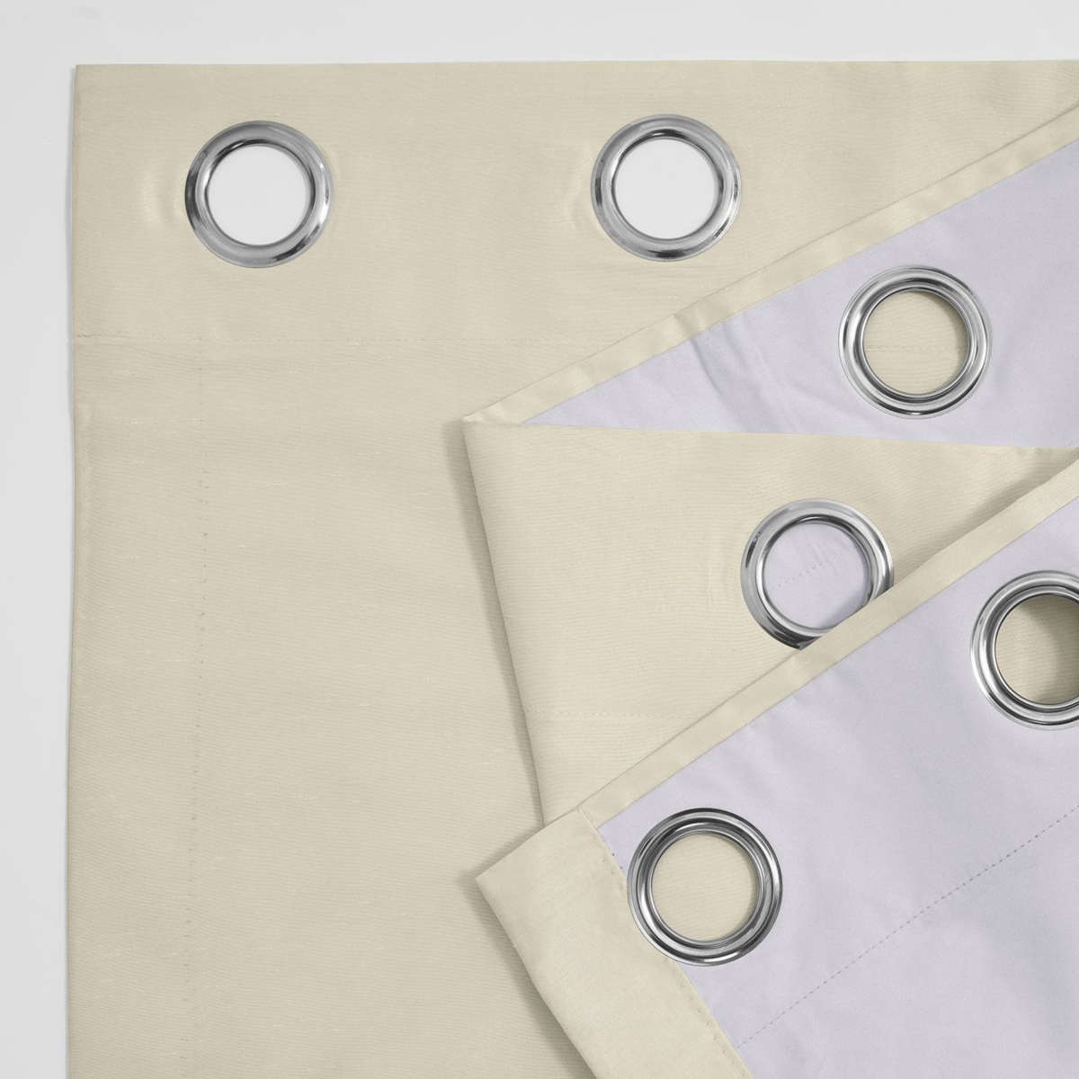 Half Price Drapes Off White Grommet Vintage Textured Faux Dupioni Silk Blackout Curtain