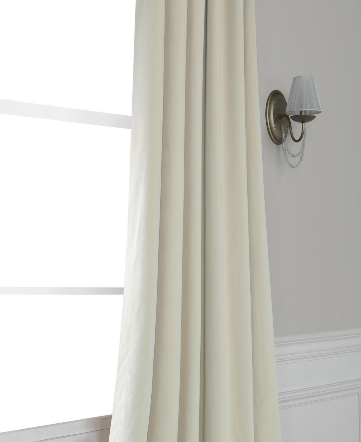 Half Price Drapes Neutral Ground Signature Velvet Blackout Curtain In Cream