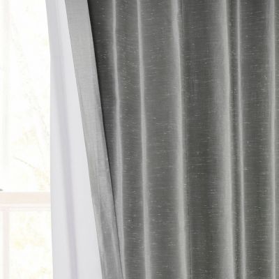 Vintage Textured Faux Dupioni Silk Blackout Curtain