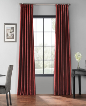 Exclusive Fabrics & Furnishings Vintage Textured Blackout Panel, 50" X 108" In Dark Red