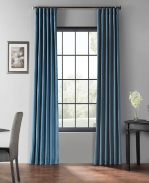 Exclusive Fabrics & Furnishings Vintage Textured Blackout Panel, 50" X 120" In Bright Blu