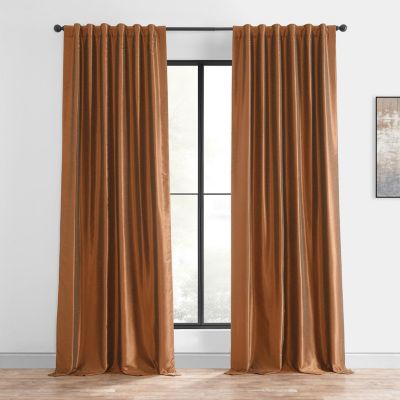 Vintage Textured Faux Dupioni Silk Blackout Curtain