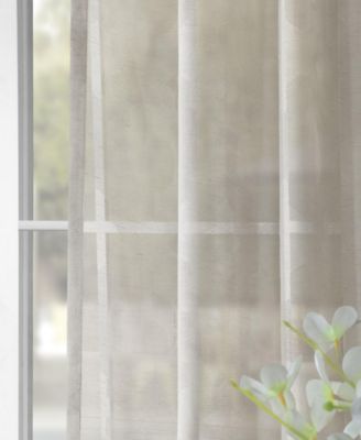 Calais Tile Geometric Patterned Faux Linen Sheer Curtain