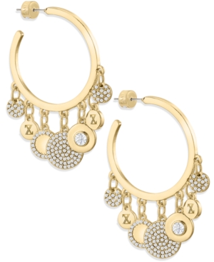 image of Zaxie Glow Figure Gold Hoop Earrings with Charms