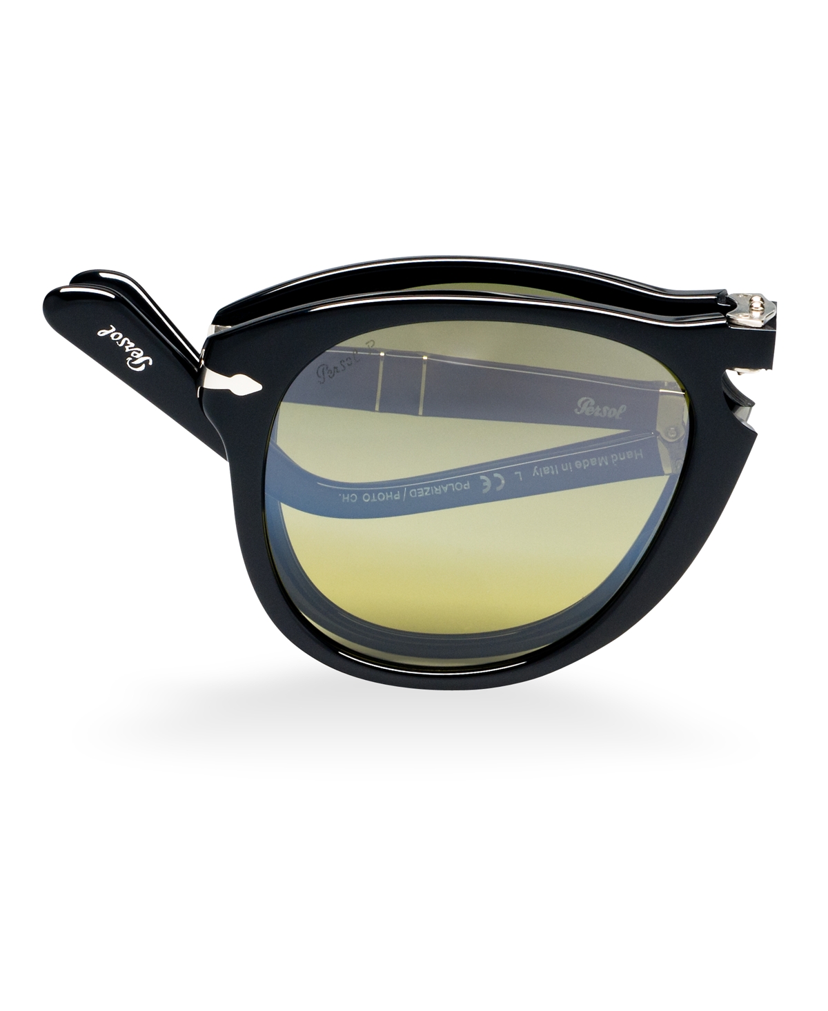 Persol Tortoiseshell Foldable Steve Mcqueen Sunglasses In Brown,blue