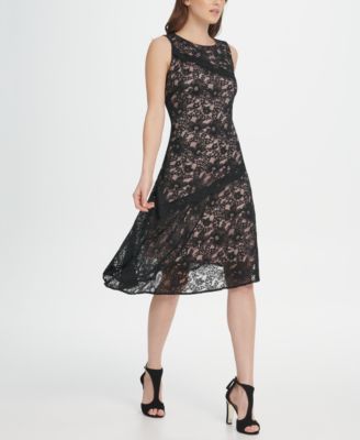 dkny black lace dress