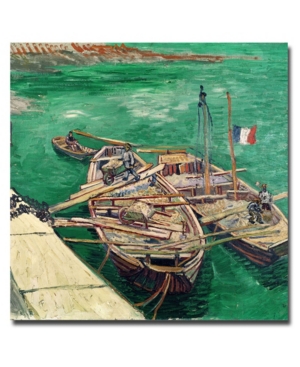 Trademark Global Vincent Van Gogh 'landing Stage With Boats 1888' Canvas Art In Multi