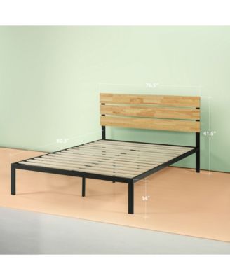 Zinus Paul Metal & Wood Platform Bed / Wood Slat Support, King - Macy's