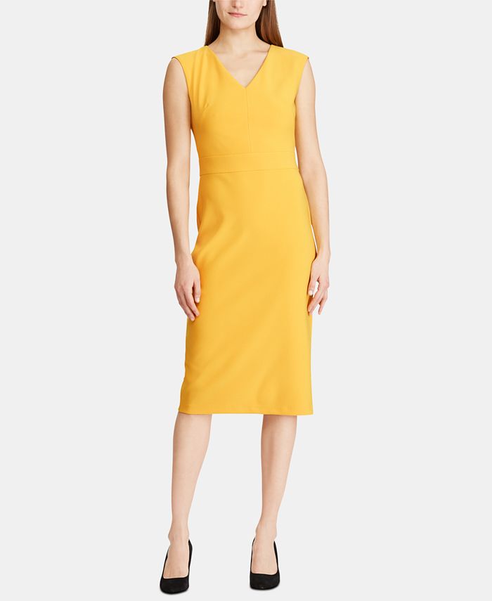 Lauren Ralph Lauren Cap-Sleeve Crepe Dress - Macy's