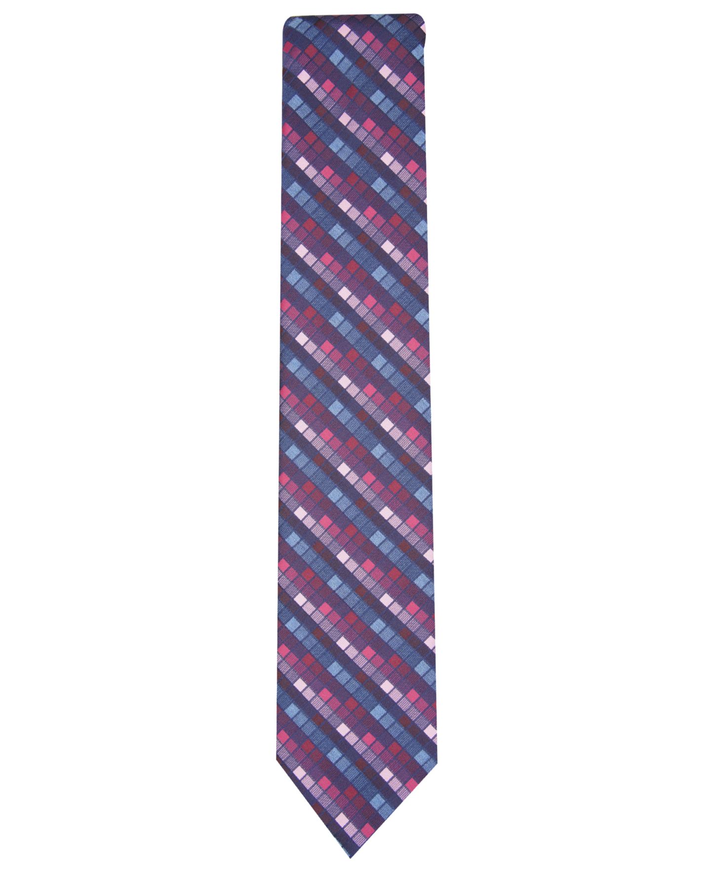Мужской галстук Perry Ellis Canehill в мелкую клетку, цвет: Красный — фото 2