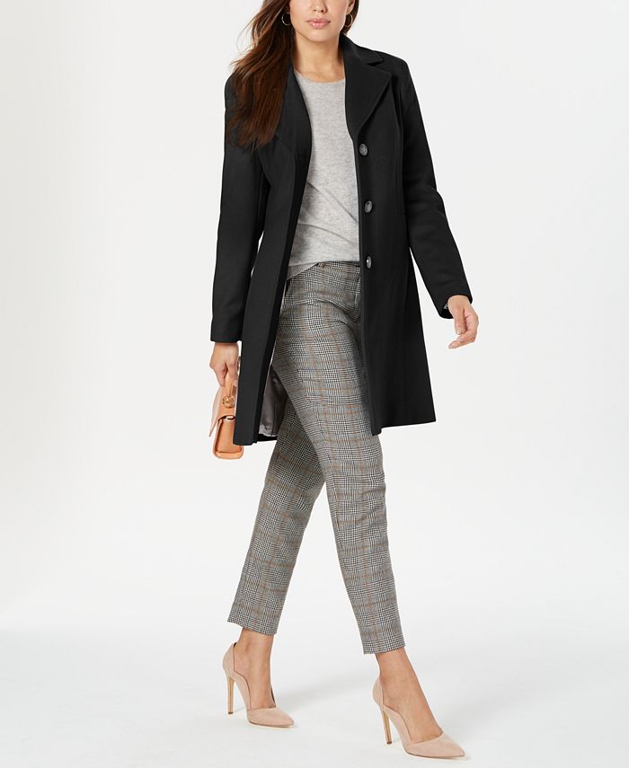 - Single-Breasted Blend Coat Klein Macy\'s Wool Calvin Women\'s